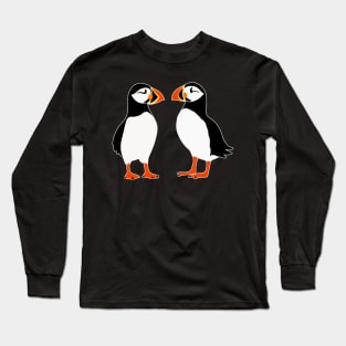 Puffin Cute Birds from Faroe Island Long Sleeve T-Shirt